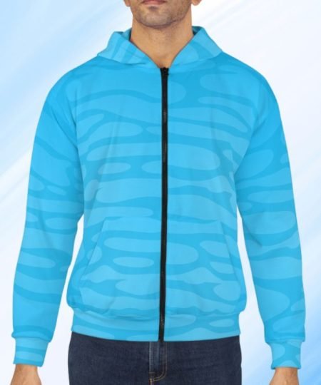 Aqua Ripple Zip Hoodie