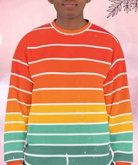 Autumn Radiance Striped Unisex Sweatshirt