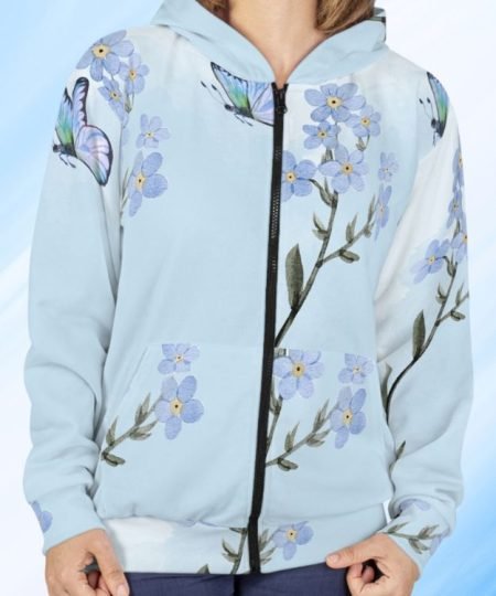 Blossom Breeze Unisex Zip-Up Hoodie