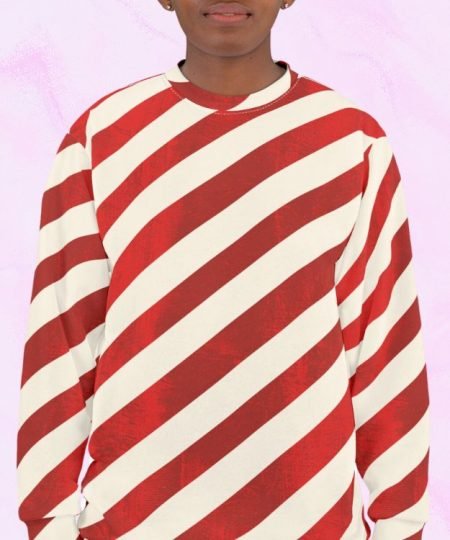 Crimson Stripes Bold Crewneck Unisex Sweatshirt