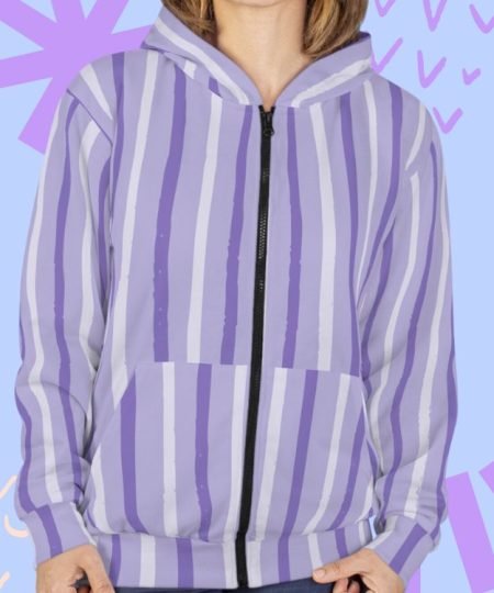 Lavender Lines Unisex Zip Hoodie
