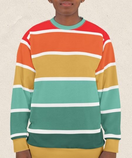 Retro Harmony Striped Unisex Sweatshirt