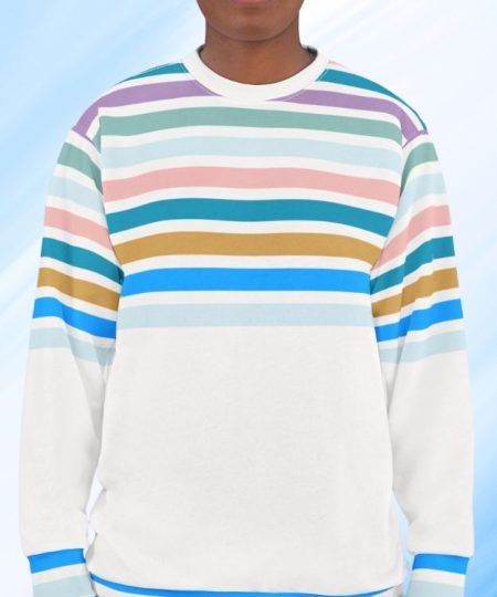 Retro Spectrum Stripe Crewneck Unisex Sweatshirt