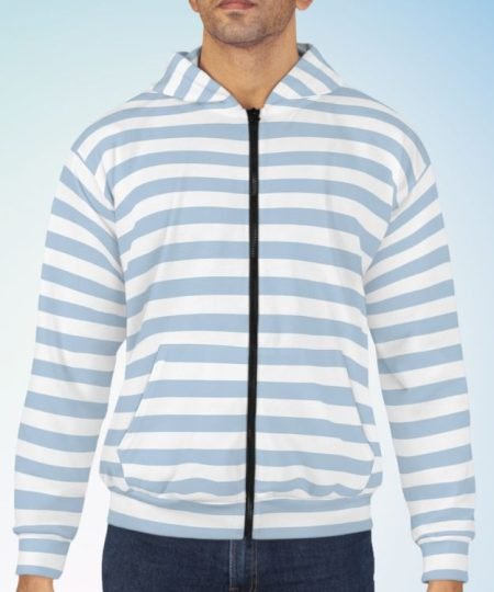 Seaside Escape Striped Zip Hoodie