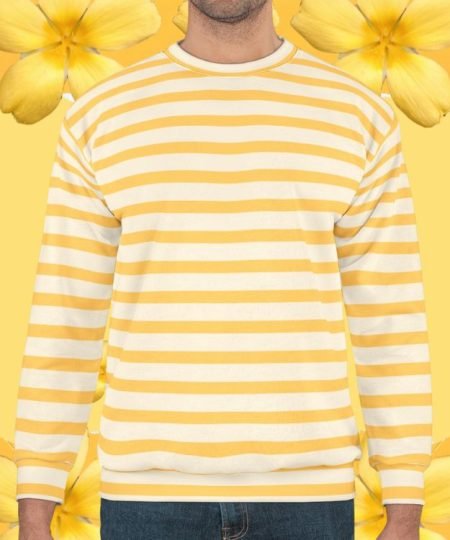 Sunny Stripes Cotton Crewneck Sweatshirt