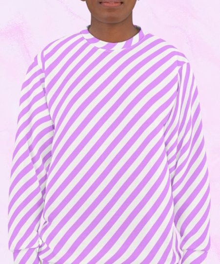 Vibrant Violet Diagonal Stripe Unisex Sweatshirt