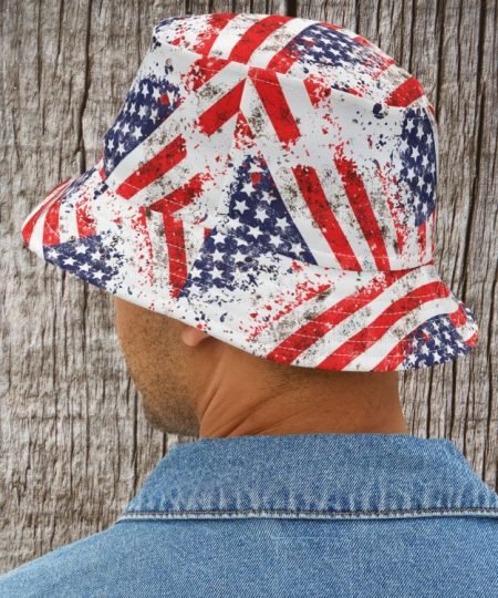 Vintage Americana Flag Bucket Hat
